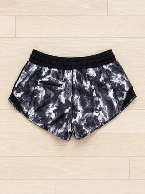 Lululemon Women's Hotty Hot Low-Rise Lined Running Shorts Black Floral 10 thumbnail 2