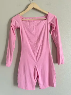 SKIMS Fits Everybody pink Picot Off The Shoulder Onesie XS thumbnail 1