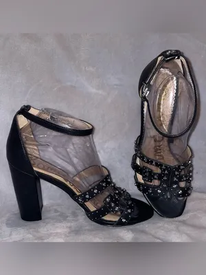Sam Edelman NWOT Women Size 8 Yasha Studded Black Block Heel Ankle Strap Leather thumbnail 6
