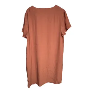 Madewell Short‎ Sleeve V Neck Midi Slip Dress Orange Women's Size large thumbnail 2