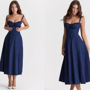 NWOT House of CB 'Carmen’ French Navy Bustier Sundress Sz XS thumbnail 4