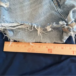 Zara Blue Jean Shorts Distressed Vintage Style 0 thumbnail 7
