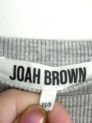 Joah Brown Cropped Ribbed Crew Neck XS/S thumbnail 3