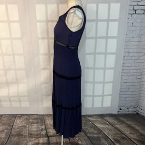 Ella moss purple black lace ankle length maxi dress size small thumbnail 9