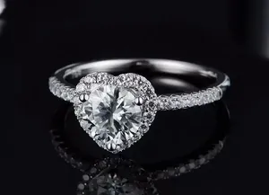 1.06 ct diamond silver 925 logo heard diamond ring thumbnail 2