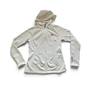 The north face fleece jacket white with pink breast cancer awareness ribbon S thumbnail 1