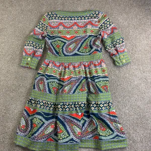 Gretchen Scott Paisley Park Dress XS‎ Square Neck Boho Midi Resort Preppy Artsy thumbnail 13