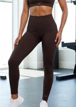 SET‎ Active SculptFlex Leggings Espresso Brown Medium EUC Training  Workout Gym thumbnail 1