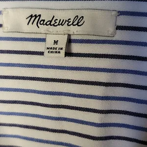 Madewell Ex Boyfriend Classic Alyssa Stripe button down collared shirt sz Med thumbnail 5