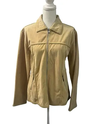 Tallino 18 Ladies Vintage Y2K Suede Leather Jacket Full Zip Lined XL Pockets thumbnail 1
