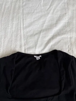 Garage black portia square neck long sleeve top thumbnail 2