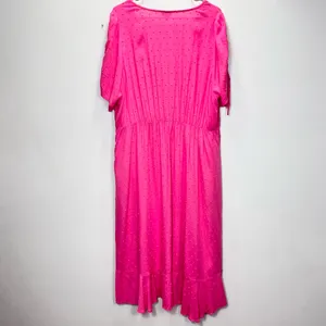 NWOT Torrid Pink‎ Swiss Dot Surplice Pockets Midi Dress 2X thumbnail 8