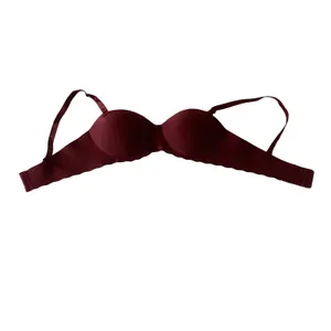 Burgundy Red Wireless Bra thumbnail 3