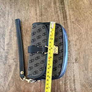 Dooney & Bourke Signature DB Wristlet Black Jacquard Y2K Logo Lock Clutch Preppy thumbnail 4