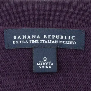 Banana Republic Merino‎ Wool Cardigan Ruffle Front Purple Fitted Sweater Size S thumbnail 4
