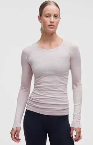 Lululemon Swiftly Tech Long Sleeve 2.0 Women 4 Pink Lavender Activewear Top thumbnail 1