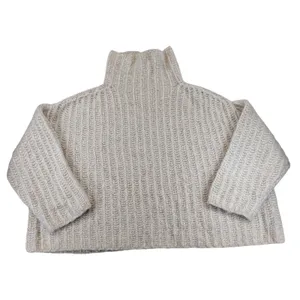 Free People Fluffy Fox Chunky Ribbed Mock Neck Sweater Cream Small OB848217‎ thumbnail 2