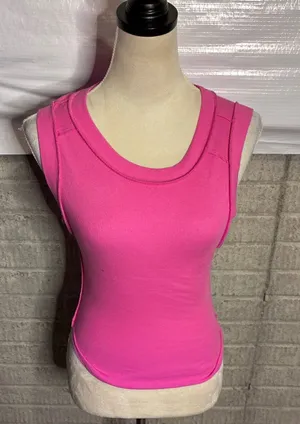 We The Free Free People Pink Ribbed Muscle Tank Top OB1635815 XS thumbnail 1