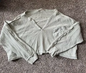 Altar'd State Oversized Cropped Sweater thumbnail 1