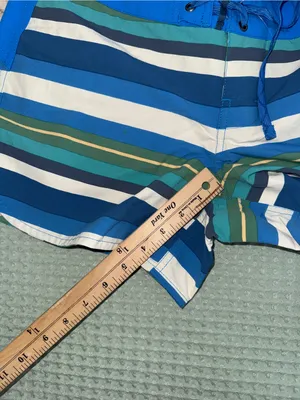 Patagonia Womens Wavefarer Boardshorts Blue Striped Swim Shorts Size 6 thumbnail 4