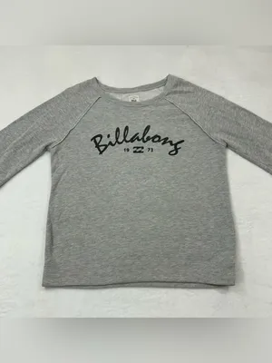 Billabong Surfer Skater Light Gray Round Neck Pullover Sweatshirt Women’s L thumbnail 3