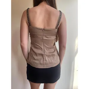 Elie Tahari Geometric Beaded Embroidered Babydoll Cami Top thumbnail 3