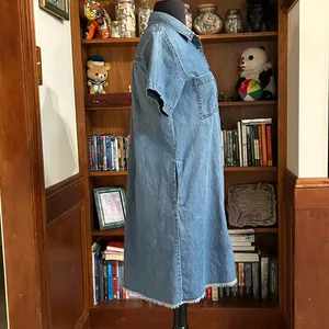 Madewell Chambray Frayed Hem Button Down Shirt Dress thumbnail 7