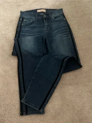 7 For All Mankind Dark Blue Skinny Jeans with Side Stripe thumbnail 4
