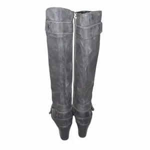 Born Black Distressed Nubuck Leather Tall Heeled Riding Boots 38 7 thumbnail 4