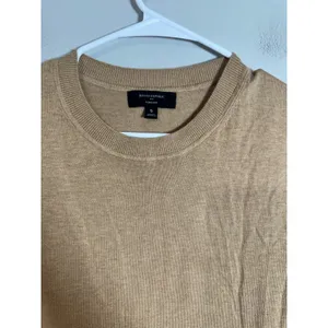Banana Republic Forever Short Sleeve‎ Sweater Tan Beige Cotton Rayon Small thumbnail 3