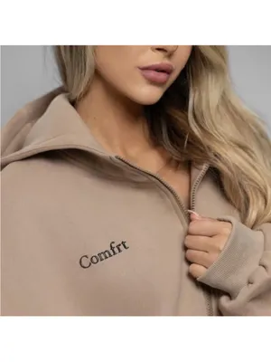 Unisex Comfrt Cloud Zip Hoodie Sweatshirt Latte Size M thumbnail 2