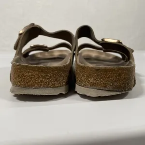Birkenstock Arizona Suede Leather Sandals in Vintage Metallic Rose Copper Sz 38N thumbnail 5