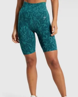 Gymshark Adapt Animal Seamless Cycling Shorts in Teal thumbnail 1