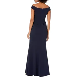 Xscape Off-Shoulder‎ Scuba Crepe Gown Black 4 thumbnail 3