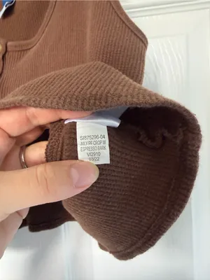 Old Navy Brown Henley Waffle Knit Tank Top Size Small thumbnail 4