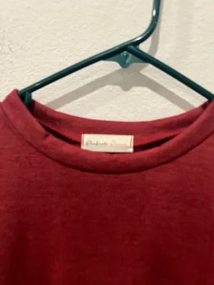 Red Sweatshirt with Front Pocket by Perfect Peach Size S thumbnail 2