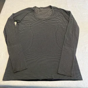 Lululemon black and white stripped swiftly tech long sleeve 12 women thumbnail 2