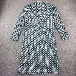 Tory Burch Katie Link Print Rayon Shirt Dress Size S Geometric Mod Preppy Retro thumbnail 3