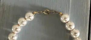 Beautiful Faux Pearl Beaded Bracelet 7.75” Long thumbnail 7