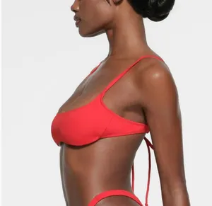 SKIMS Bikini Top Micro Scoop Swim Ruby thumbnail 2