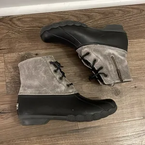 SPERRY Saltwater Duck Boots Lace Up Waterproof Rain Winter Boots #1276 thumbnail 7