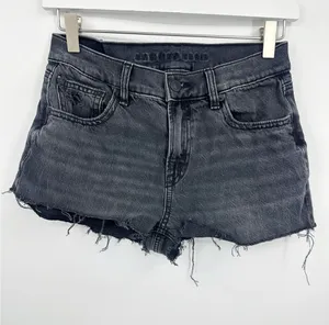 American Eagle Outfitters Black Strigid Stovepipe Shorts Size 00 Distressed thumbnail 1
