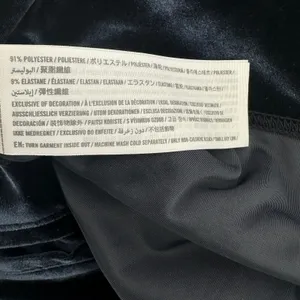 Abercrombie Fitch Velour Velvet Quarter Zip Cropped Hoodie Navy Blue Y2K Revival thumbnail 7
