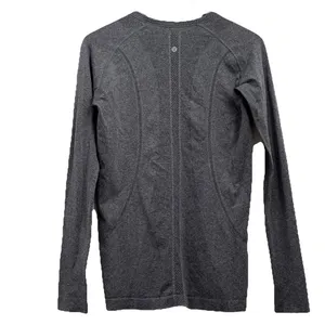 LULULEMON Black Heathered Swiftly Tech Crew Neck Long Sleeves Size 10 thumbnail 2