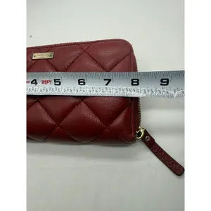Kate Spade Burgundy Quilted Leather Natalia Zip Around Wallet thumbnail 8