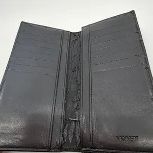 Coach Billfold Black Signature Coated Canvas Wallet thumbnail 3