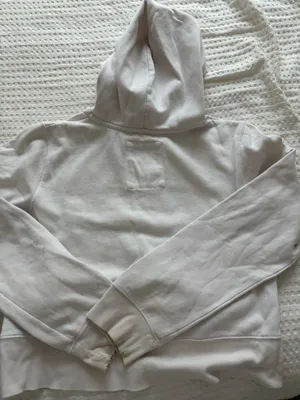 Aeropostale white hoodie size small so cute and comfy just trying to declutter There are 2 small holes on each arm as pictured thumbnail 3
