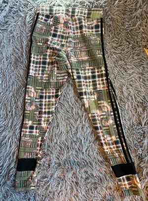 Adidas Her Studio London Patchwork Plaid Floral Leggings Multicolor Medium thumbnail 1