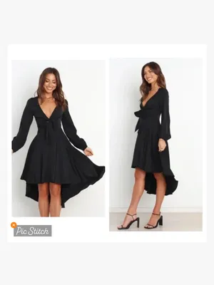 Petal & Pup Magnolia Dress High Low Black thumbnail 2
