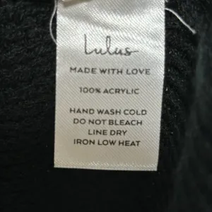 Lulus‎ Black Ribbed Cowl Neck Oversized Knit Sweater Dress Medium thumbnail 4